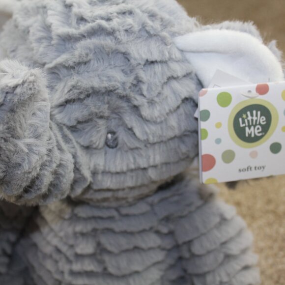 Little Me Elephant Plush Baby Infant Soft Stuffed Toy Gray White 14" NWT - Picture 2 of 7